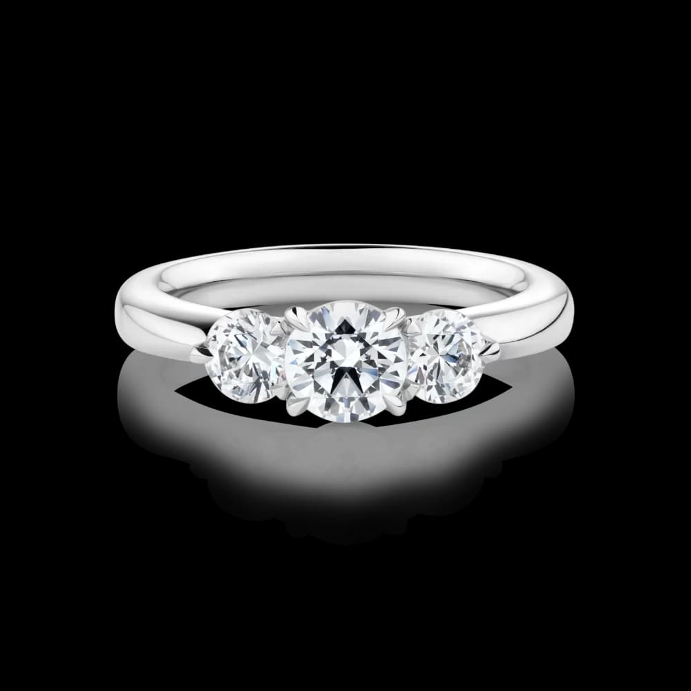 James Martin’s fiancée wears a timeless trilogy ring in platinum