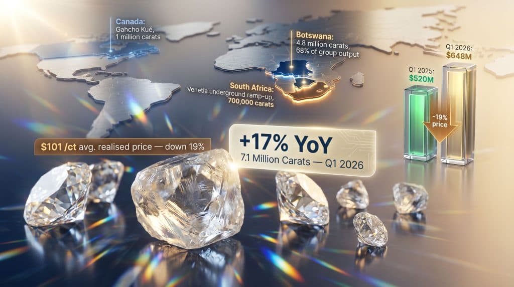 Anglo American pushes ahead with De Beers sale as diamond output rises