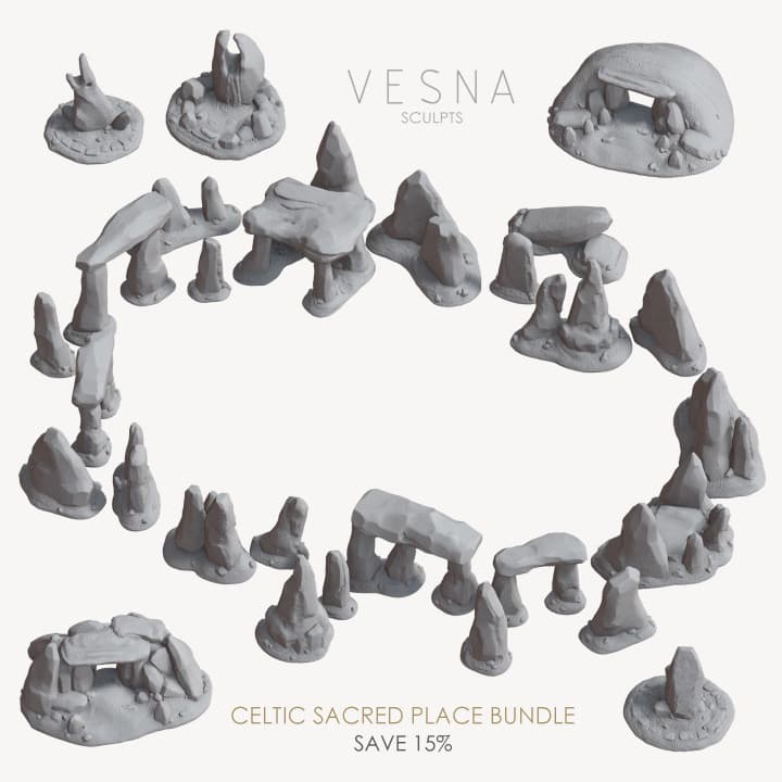 Vesna revises Celtic terrain sets for one-piece FDM printing