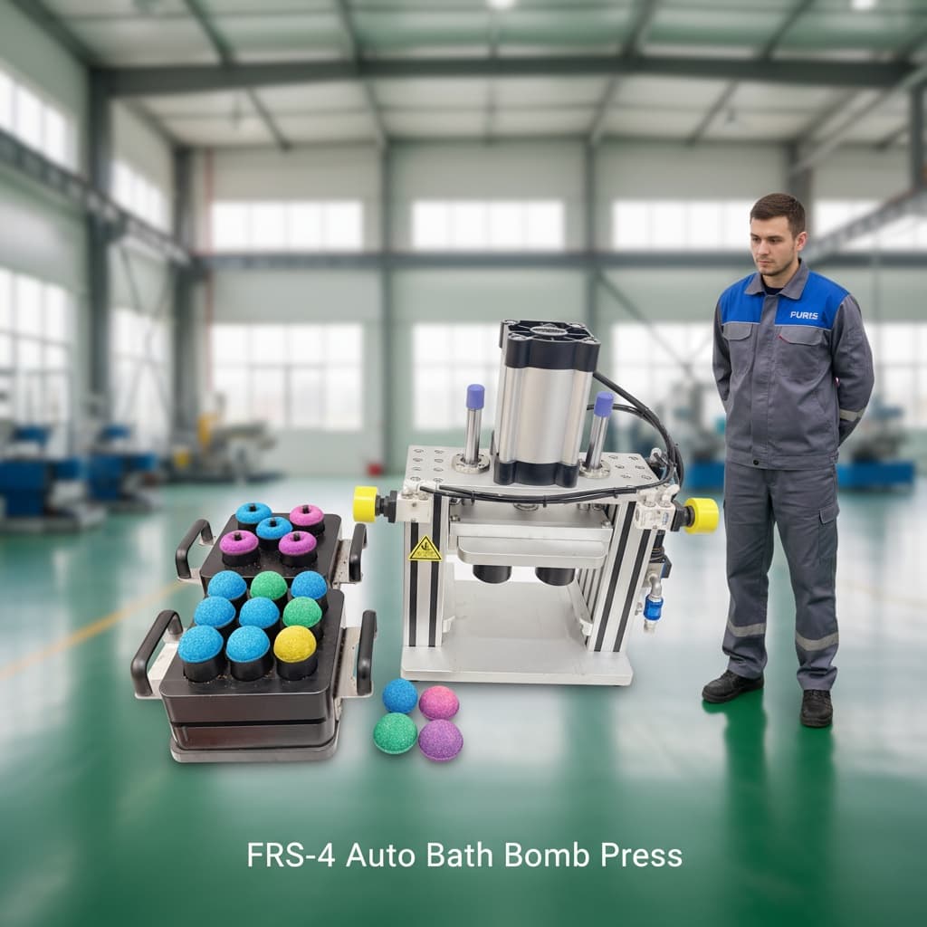 Furis unveils compact 49-cavity press for scaling bath bomb production