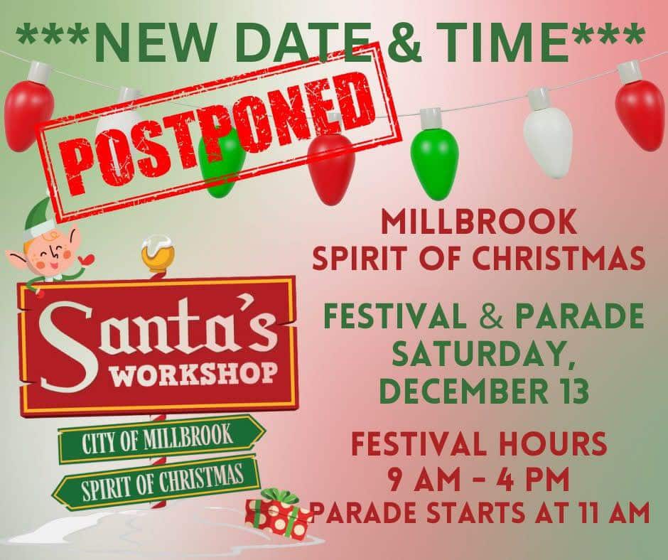 Millbrook Reschedules Spirit of Christmas Events for One Week