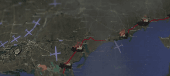 Ukraine says drones disrupt Russian supply route to Crimea