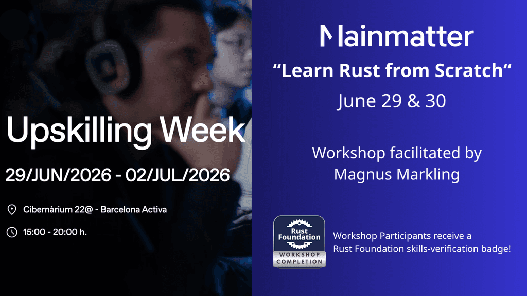 Mainmatter to host hands-on Rust workshop in Barcelona upskilling week