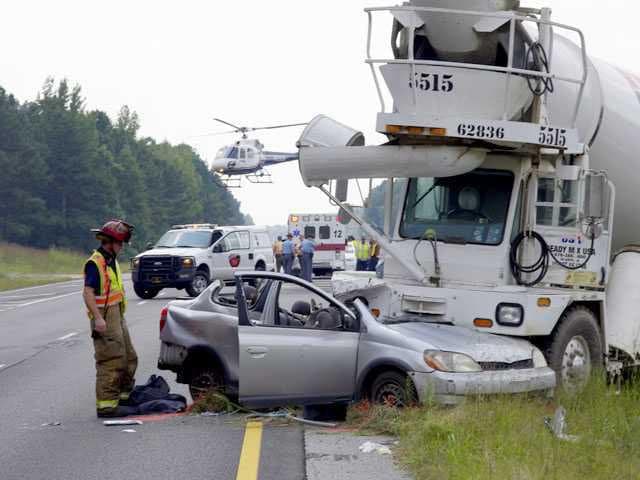 Woman Pinned, Airlifted After Concrete Truck-Car Crash on Ga. 400