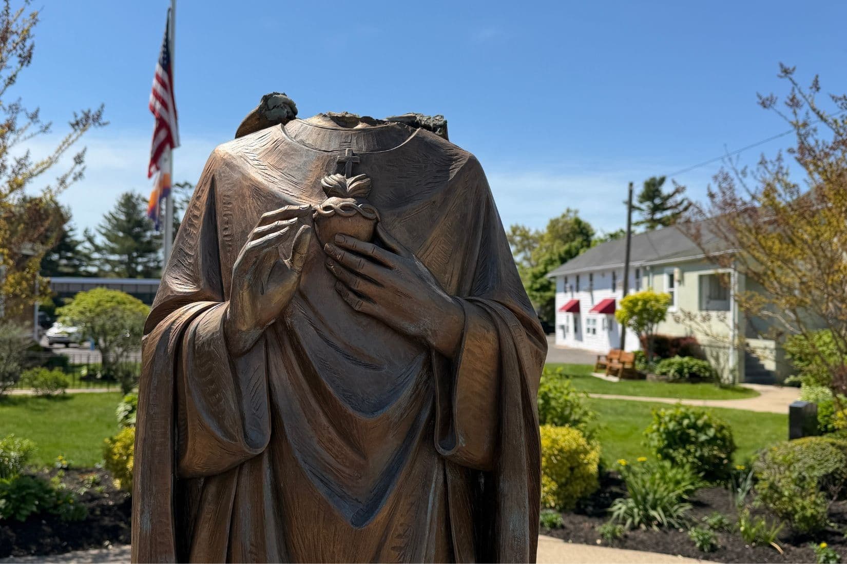 Suffolk police probe beheaded Jesus statue at East Islip church