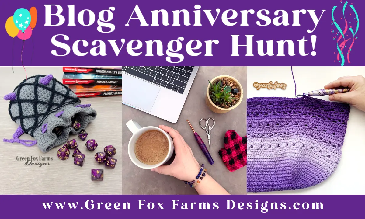 Green Fox Farms turns blogiversary into a five-day crochet scavenger hunt