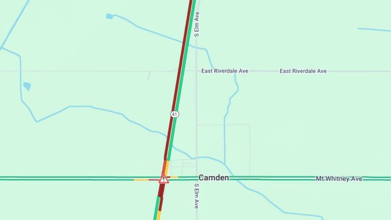 Overturned Truck Blocks Southbound Highway 41 Near Mt. Whitney Avenue