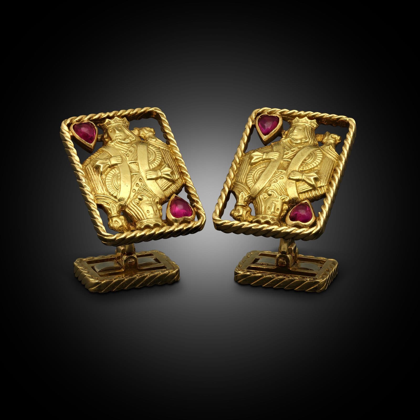 Cartier King of Hearts cufflinks at Hancocks spotlight Georges Lenfant provenance