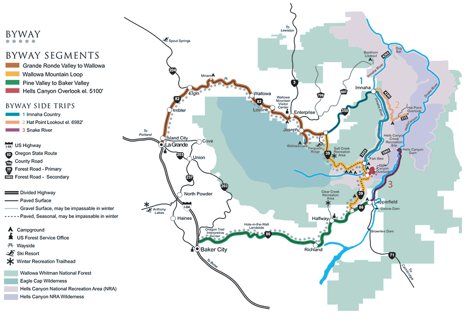 Baker County guide highlights Hells Canyon Scenic Byway stops, routes