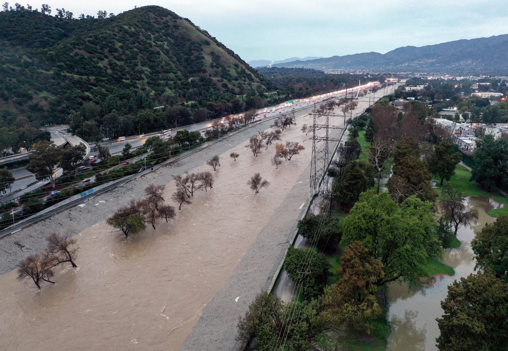 Atmospheric River Pounds Southern California, Floods, Mud Flows Persist