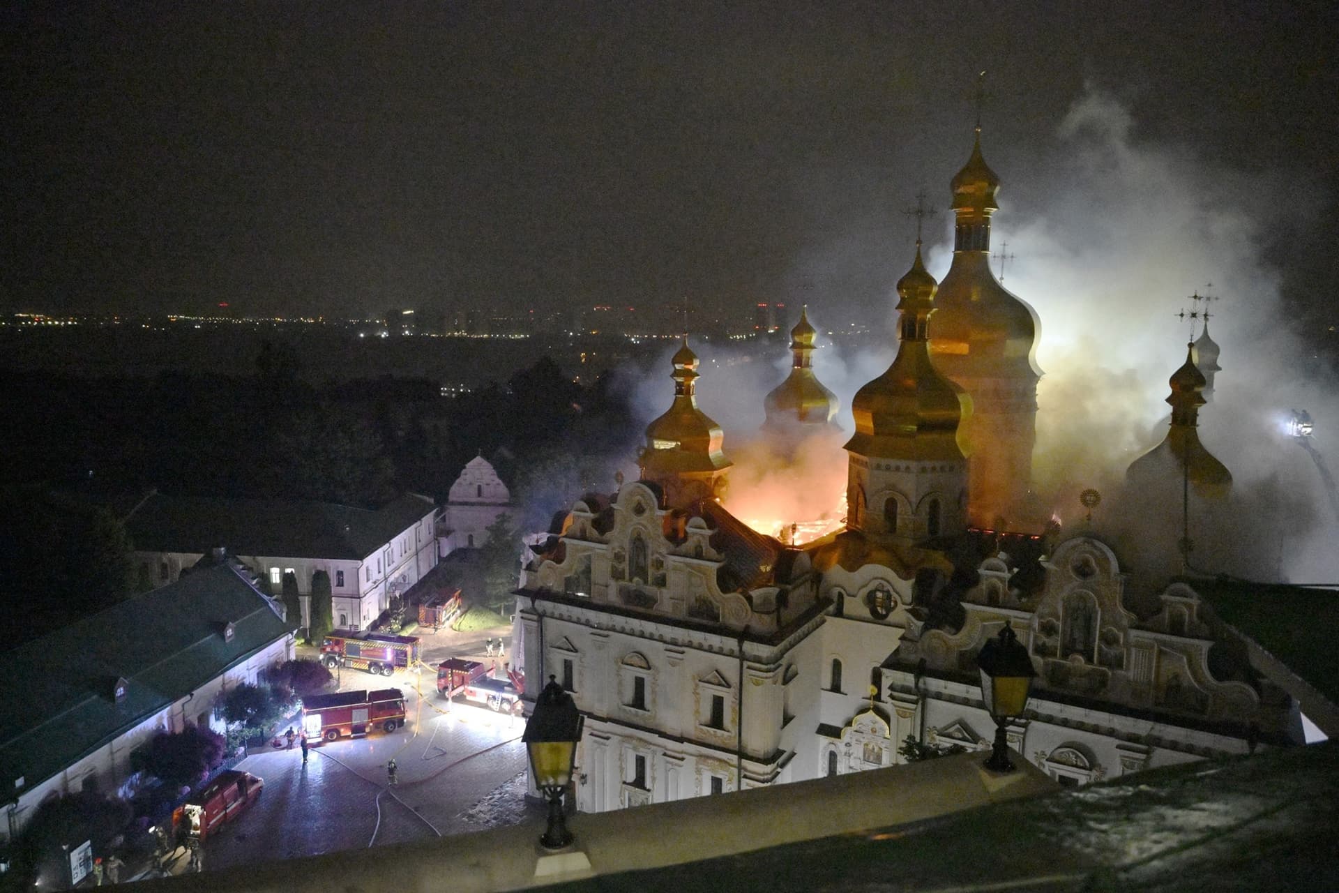 Russian strike on Kyiv cathedral kills five, ignites historic site