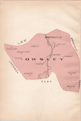 How Owsley County was formed from three neighboring counties in 1843