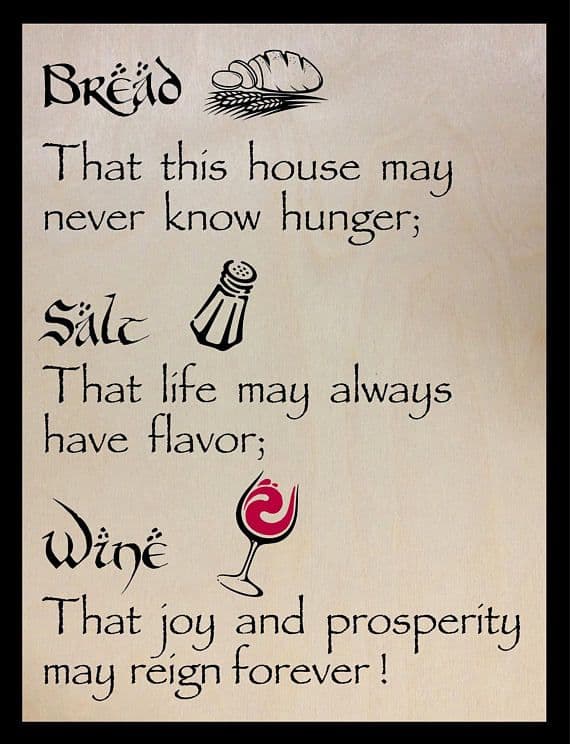The meaning behind the classic bread, salt and wine housewarming gift