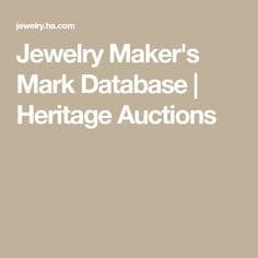 Heritage Auctions Launches Searchable Index for Jewelry Maker's Marks Identification