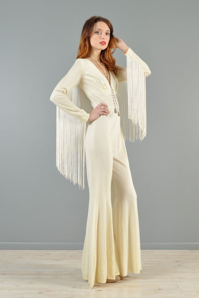 Bridal jumpsuits bring 1970s disco glamour to wedding dressing