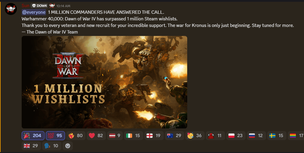Dawn of War IV reaches 1 million Steam wishlists ahead of launch