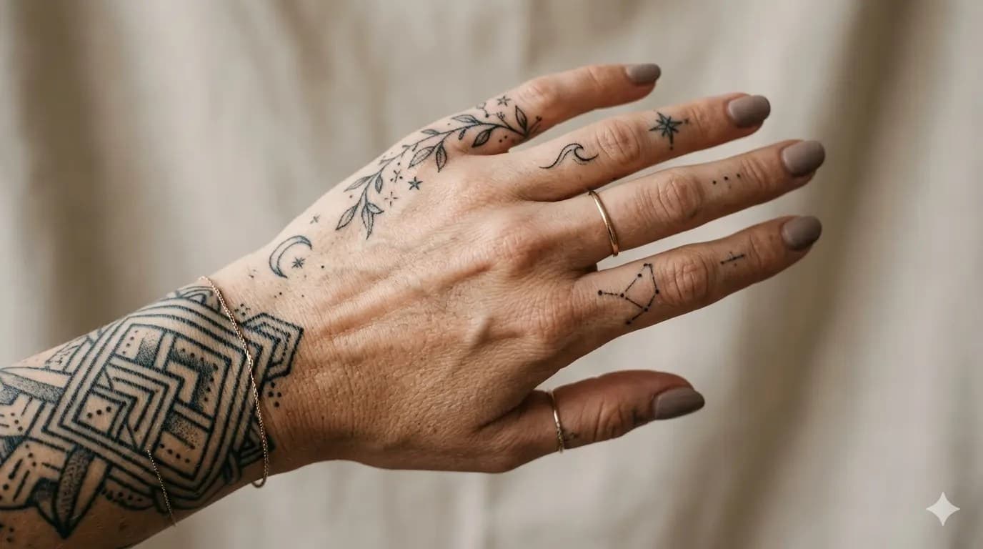 Hand Tattoos Go Mainstream as Minimalist Geometric Ink Rises