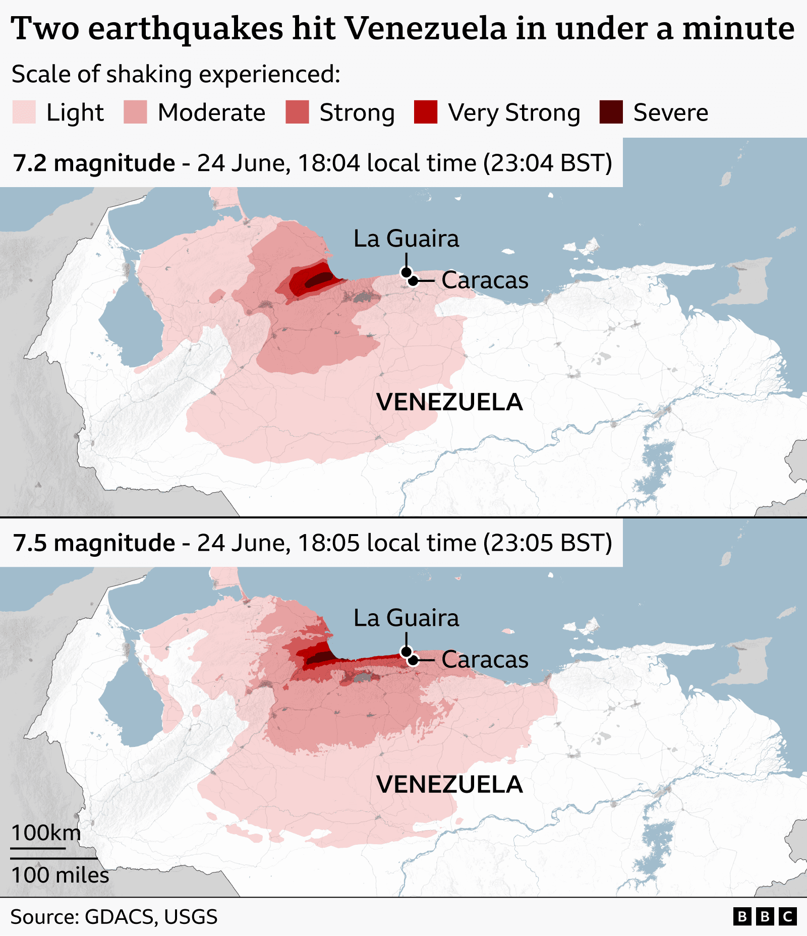 Two powerful earthquakes kill 188 in Venezuela, rescue efforts continue