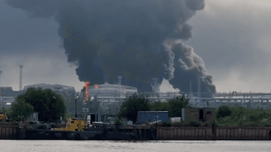 Ukraine strikes St Petersburg oil terminal in deep drone attack