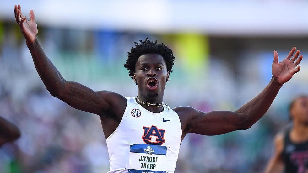 Ja'Kobe Tharp breaks 110m hurdles world record in heats
