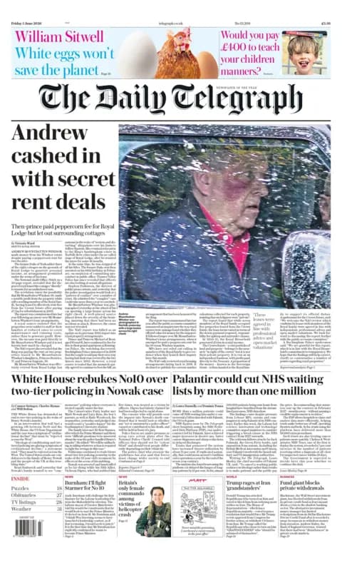 Andrew Mountbatten-Windsor’s rent deals and Princess of Wales cancer hug lead papers
