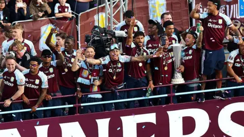 Aston Villa parade through Birmingham after Europa League triumph