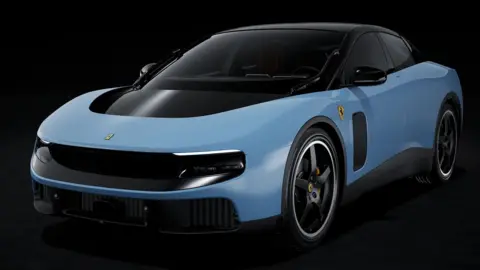 Ferrari unveils first electric car, critics slam design and stock falls