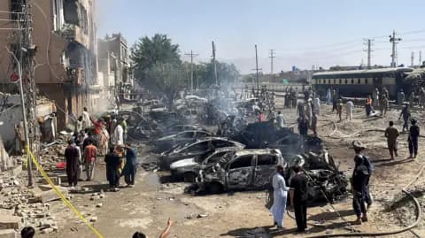 Blast derails Pakistan train carrying soldiers home for Eid