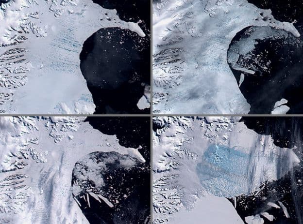 Satellite Imagery Signals Imminent Collapse of Giant Antarctic Iceberg