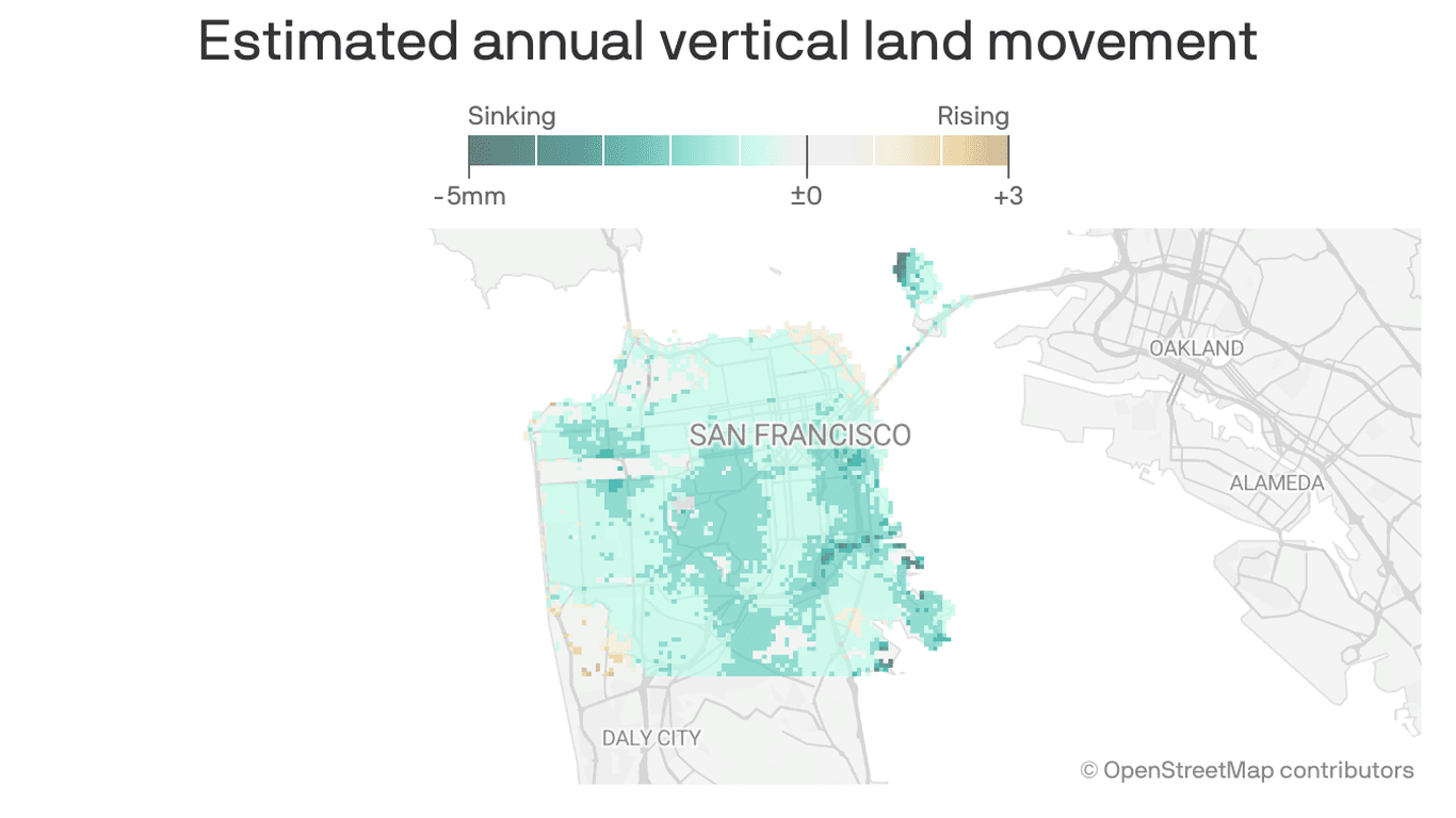 NASA Data Shows San Francisco Sinking Fast, Putting Human Lives at Risk