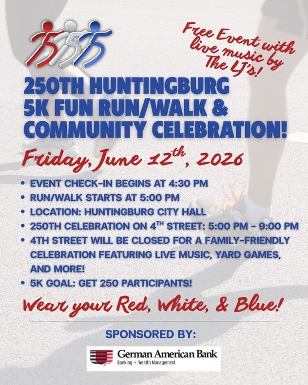 Huntingburg plans 250th celebration fun run, aims for 250 participants
