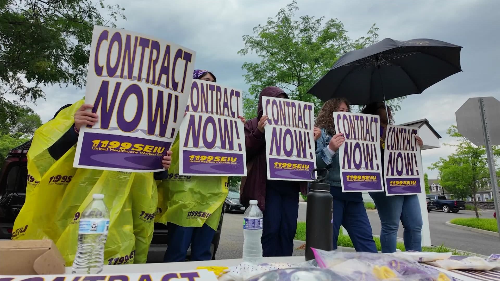Optum workers protest in Middletown over staffing, wages, contract