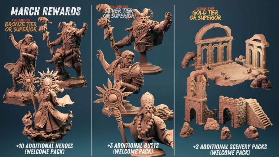 Wargames Atlantic previews March 2026 MyMiniFactory drops and tribe rewards