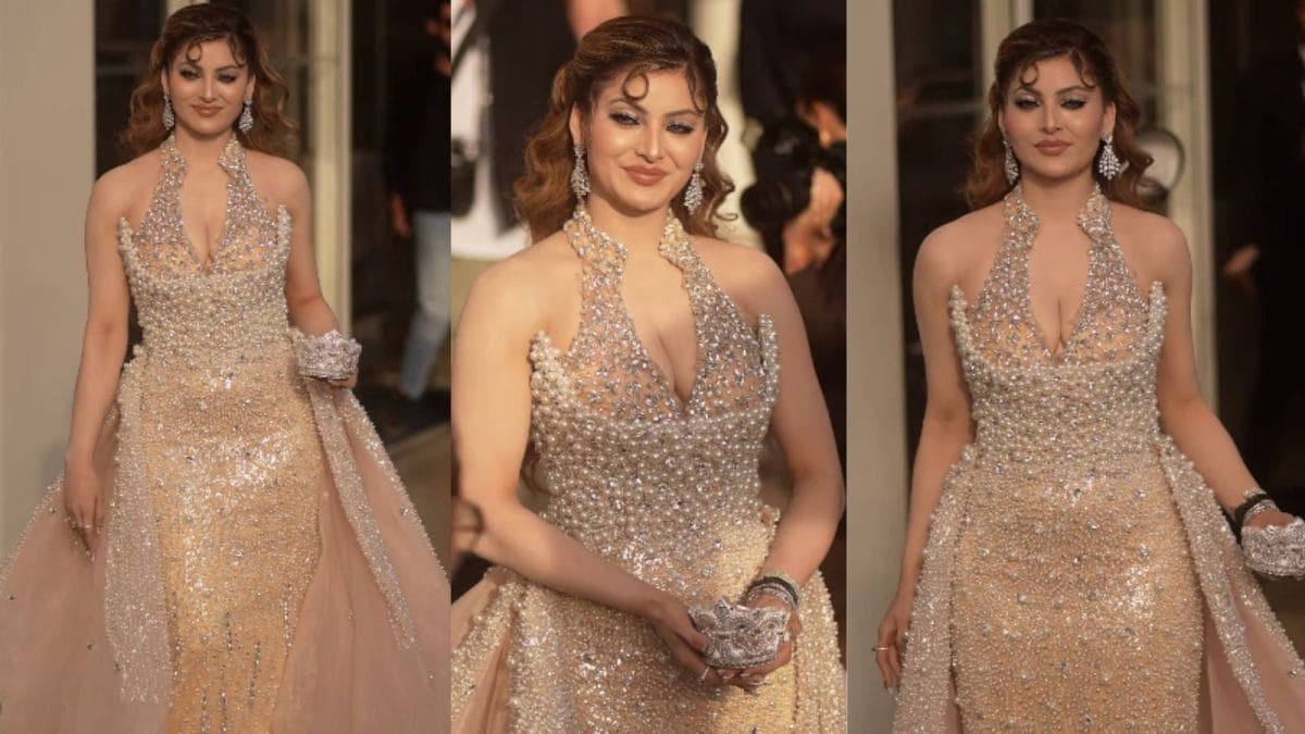 Urvashi Rautela's pearl-couture Cannes look channels Princess Diana glam
