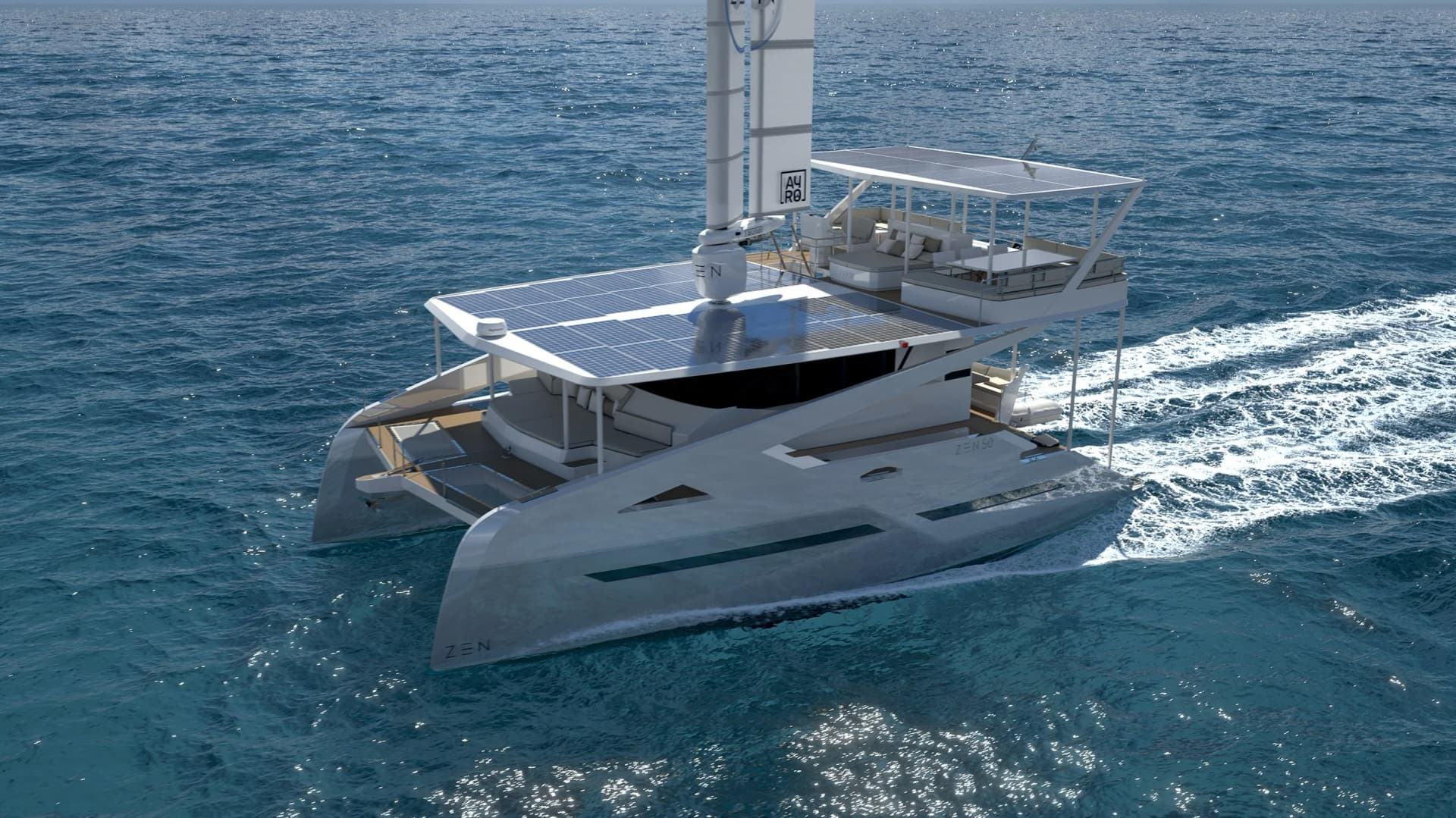 ZEN50 debuts as first series-production catamaran with automated wingsail