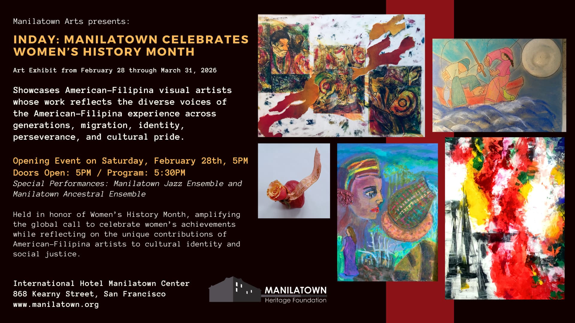 Inday: Manilatown Celebrates Women’s History Month Featuring Filipina American Artists