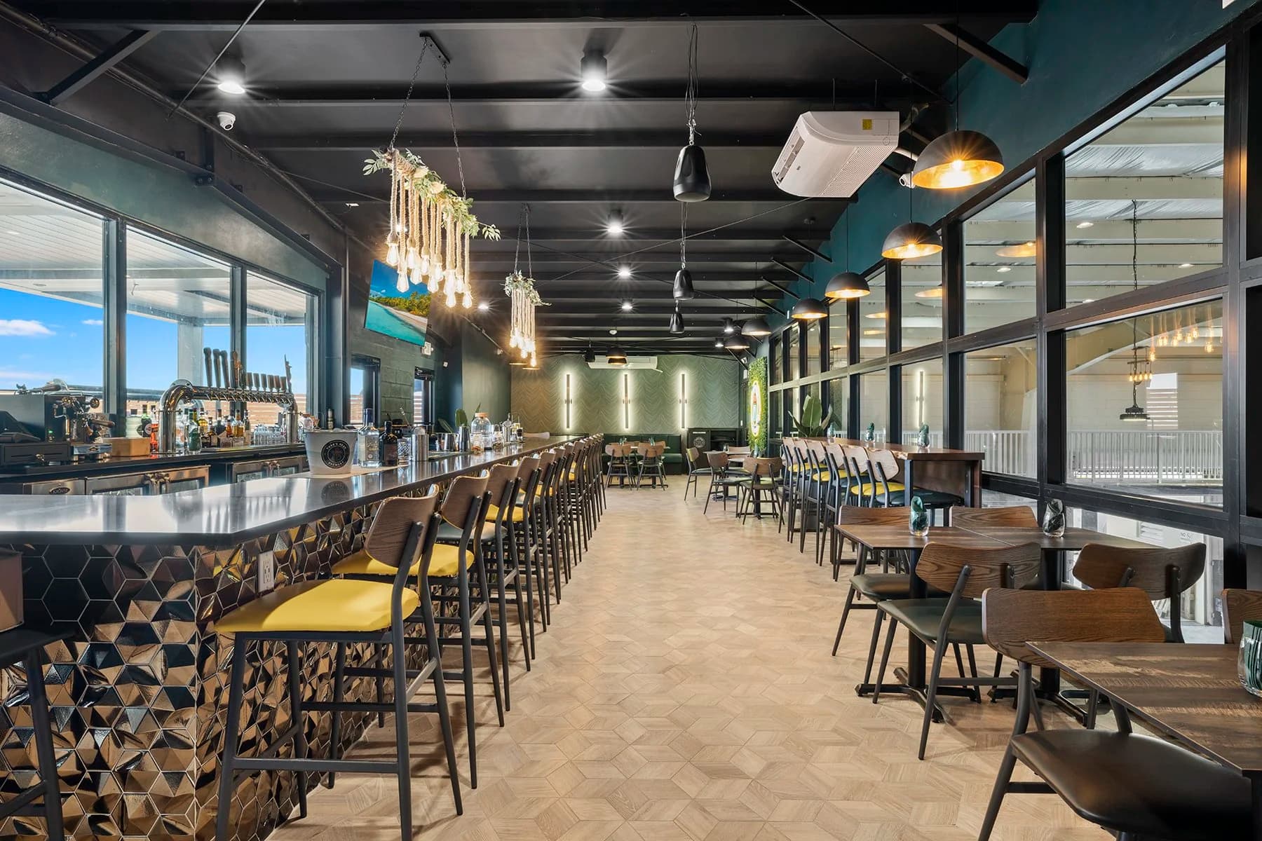 Noon Whistle Brewing Reimagines Naperville Taproom With Bold Botanical Concept