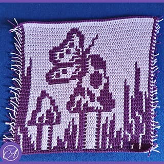 May Butterfly Crochet Square Showcases Interlocking and Mosaic Techniques