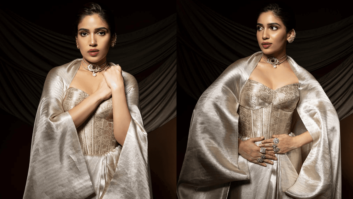 Bhumi Pednekar modernizes a Kanchipuram saree with a brocade corset
