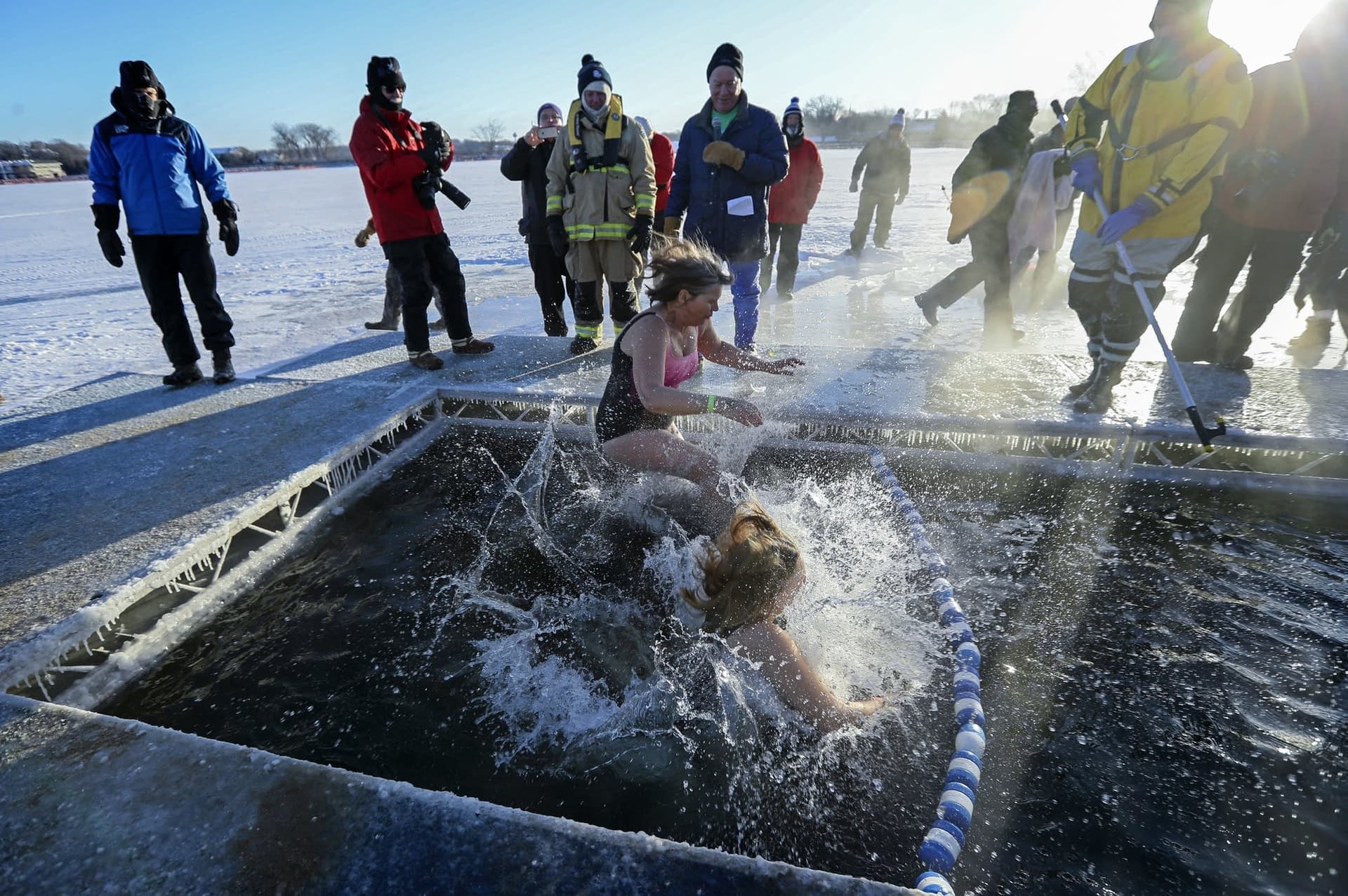 New Year’s Day Ice-Slurry Plunge Sparks Peer Safety Conversation