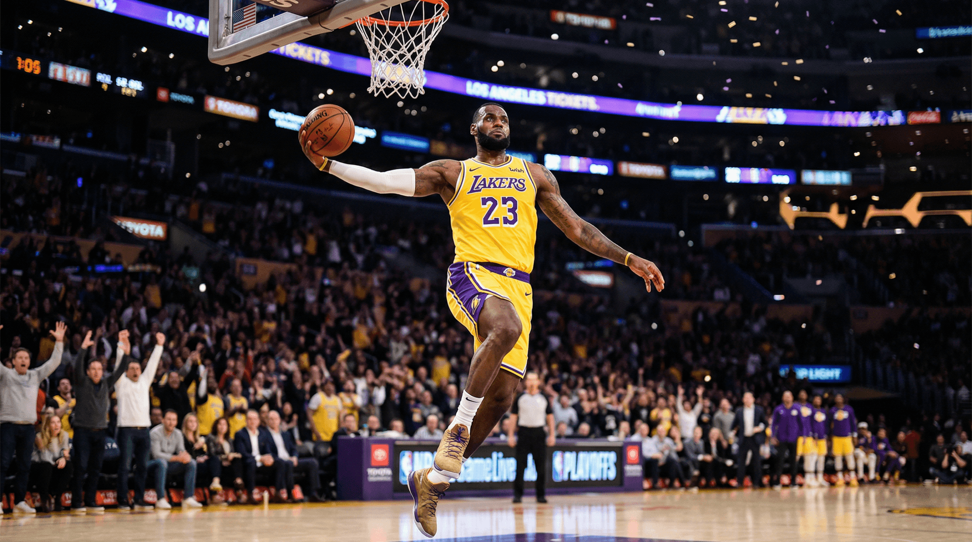 Lakers, Rockets open playoff series with Durant sidelined in Game 1