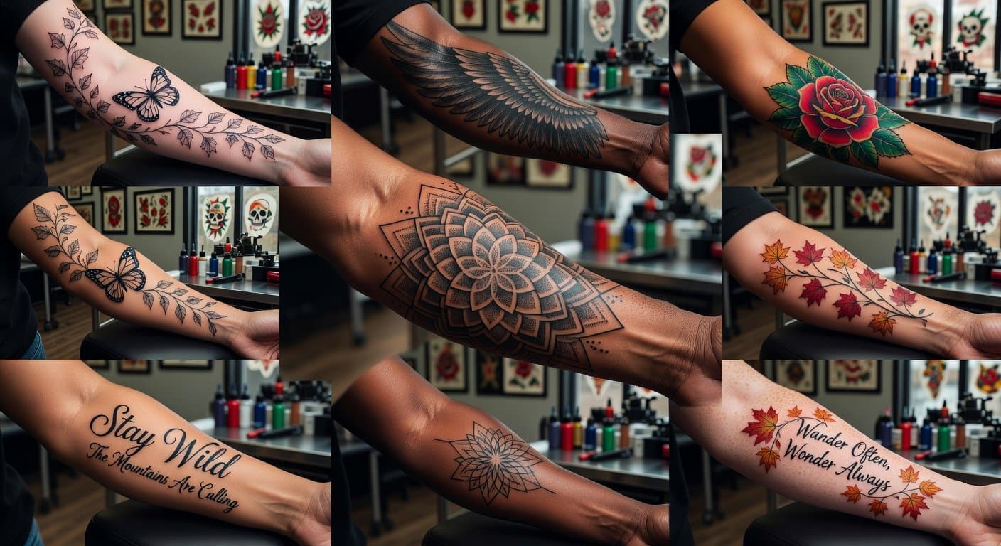 Geometric Forearm Tattoos, versatile designs that flow with the arm's contours