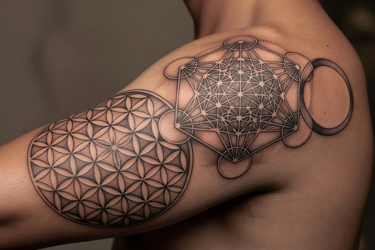 Inked Mythos explains Flower of Life, Metatron’s Cube, Vesica Piscis