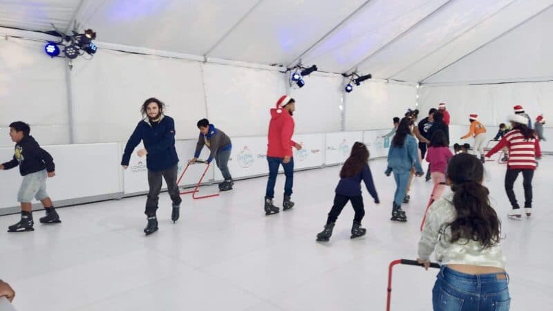 Rio Rancho Outdoor Market Opens Synthetic Ice Skating Rink