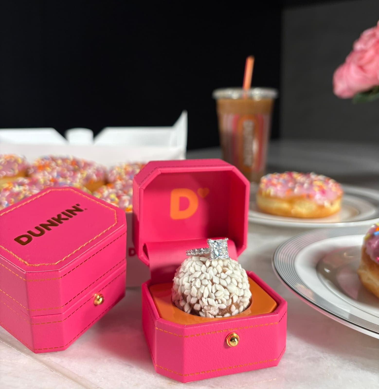 Dunkin' Offers Free "I Dough" Ring Boxes and Wedding Cake Munchkins on National Proposal Day