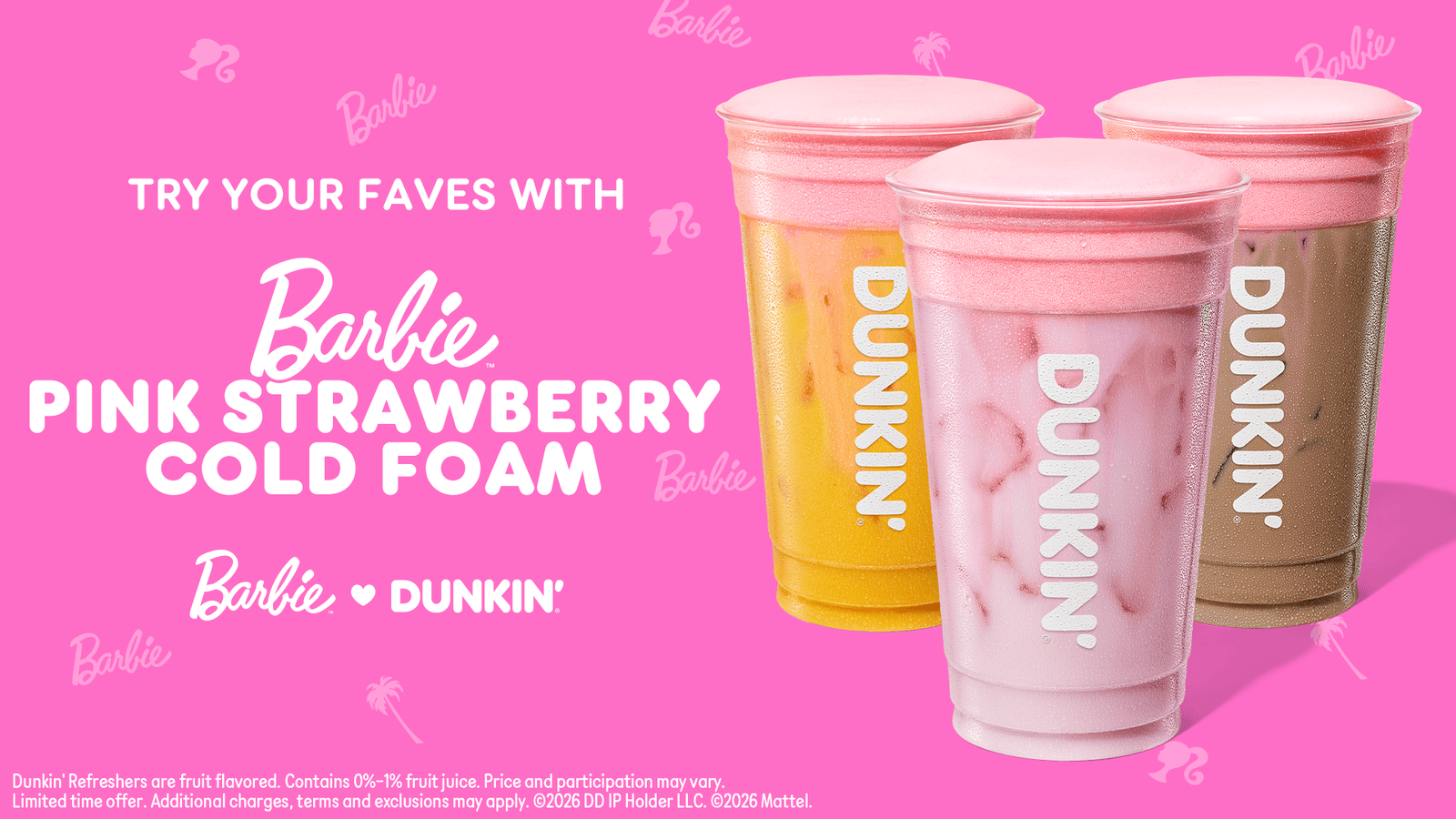 Dunkin launches Barbie pink drinks and summer menu with new refreshers