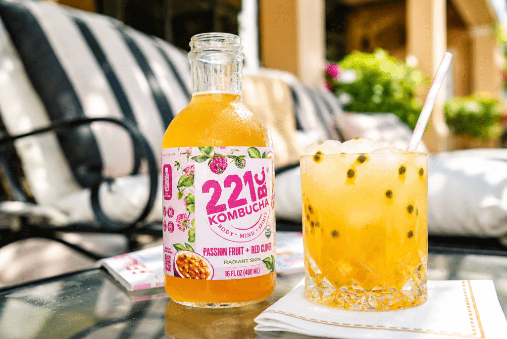 Passion fruit spritz shows kombucha as a versatile summer base