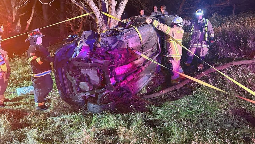 Arcata firefighters free trapped driver after Highway 101 rollover crash