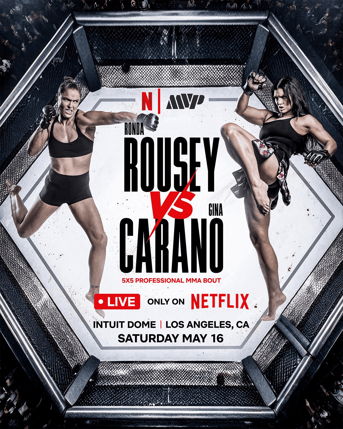 Rousey and Carano headline MVP’s first MMA event on Netflix