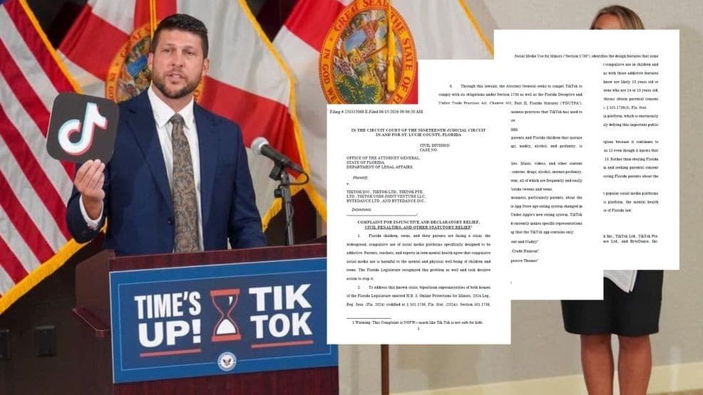 Florida sues TikTok over child safety violations and underage accounts